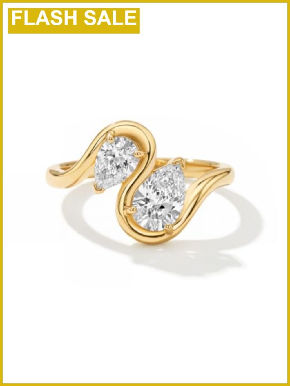 14K Gold-Plated Stackable Cubic Zirconia Promise Ring for Women